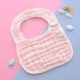 thumbnail image 1 of Babero en forma de U, toalla para saliva de bebé, gasa de algodón engrosada de 8 capas, color liso, babero antiescupitajos para bebés recién nacidos masculinos y femeninos, 1 of 5