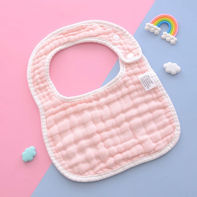 Babero en forma de U, toalla para saliva de bebé, gasa de algodón engrosada de 8 capas, color liso, babero antiescupitajos para bebés recién nacidos masculinos y femeninos
