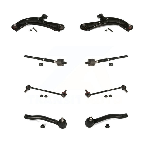 TOR Front Suspension Control Arm and Ball Joint Assembly Steering Tie Rod End Stabilizer Bar Link Kit (8Pc) for Car Nissan Sentra NV200 - Left Right Side (Driver Passenger) KTR-101606