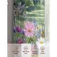 thumbnail image 6 of Colorful Floral Spring Sheer Curtains 54 Inch Length 2 Panels Set Window Treatments, Daisy Green Forest Pastoral Rod Pocket Semi Curtains for Living Room/Bedroom/Kitchen Décor, 104"W x 54"L, 6 of 7