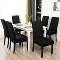 thumbnail image 5 of Keyroal Solid Color Stretch Dining Chair Covers, 4‑Pack Elastic Spandex Slipcovers, Removable Washable Wrinkle‑Resistant Chair Seat Protectors for Dining Room, Kitchen, Wedding, Hotel & Party(Black), 5 of 8