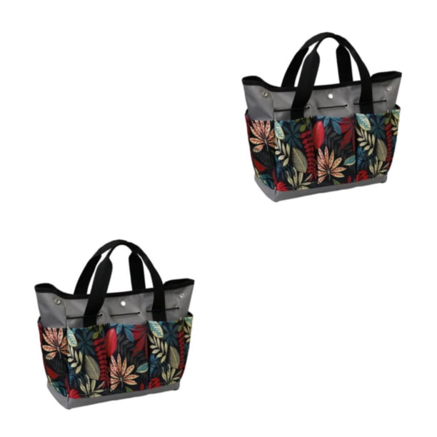 Bolsa de almacenamiento de herramientas Riwesomey multibolsillo duradera color de flor gris 2piezas