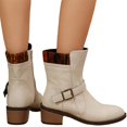 thumbnail image 4 of Mfakffe Women's Side Zipper Classic Chunky Heel Boots Winter Casual Pointed Toe Booties Sweater Back Stretch Slip On Fall Short Boots, 4 of 5