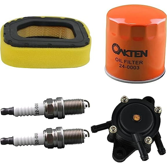 OakTen Air Filter Oil Filter Spark Plug Fuel Pump Pack with 32 083 03-S, 52 050 02-S, 24 393 16-s 12 132 02-S for Kohler SV710, SV715, SV720, SV730, SV735, and SV740