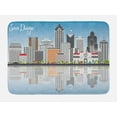 thumbnail image 1 of San Diego Bath Mat, San Diego Skyline with Grey Buildings Blue Sky and Reflections Downtown Panorama, Plush Bathroom Decor Mat with Non Slip Backing, 29.5" X 17.5", Multicolor, by Ambesonne, 1 of 2