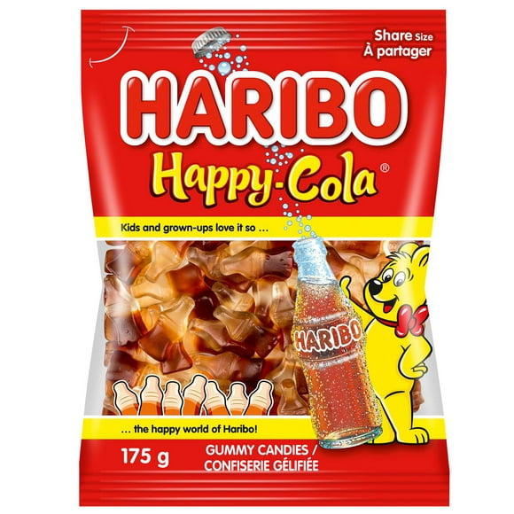 Haribo Happy Cola, refermable, sans colorants artificiels 175g