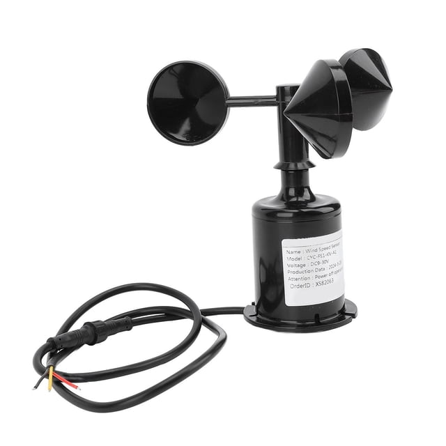 Outdoor Wind Speed Monitoring Sensor, High Strength 9-30V Portable Wind Speed Sensor 4-20mA ABS with Sealing Washer for Industrial Use