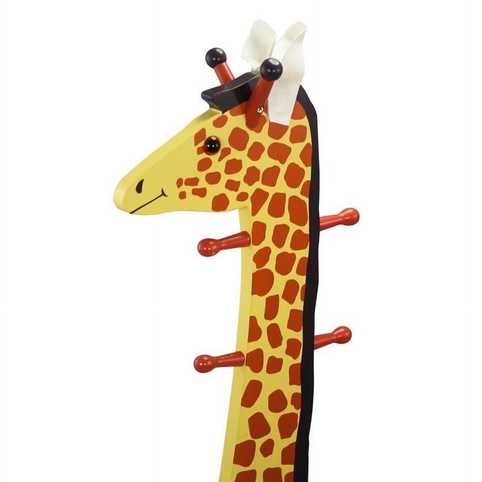 Teamson Design Giraffe Wooden Bedroom Kids Indoor Standing Coat Rack and Stool - image 3 of 3
