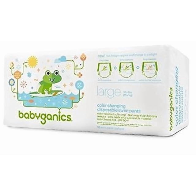 Pañales de Natación Desechables BabyGanics Grandes con Cambio de Color