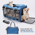thumbnail image 4 of TNYXORIX Cat Carrier Pet Carrier for Small Medium Large Cats Dogs Rabbits Puppies up to 25 Lbs,TSA Airline Approved Dog Carrier Soft Sided,Collapsible Travel Puppy Carrier - Navy, 4 of 10