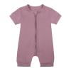 thumbnail image 1 of Summer Rompers For Girls Solid Zipper Sleeper Jumpsuit Short Sleeve Onesie Outfits Purple Infant Boy Clothes, 1 of 3