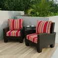 thumbnail image 2 of Jordan Manufacturing 46.5" x 24" Mulberry Red Stripe Rectangular Outdoor Deep Seat Chair Cushion Set with Welt, 2 of 11