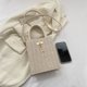 thumbnail image 3 of Bolso bandolera para mujer Bolso de hombro tejido con costuras de PU Bolso de mano informal (Blanco) Likrtyny Para Estrenar, 3 of 9