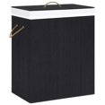 thumbnail image 1 of vidaXL Bamboo Laundry Basket Black 83 L, 1 of 5