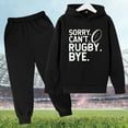 thumbnail image 3 of Boys Sets Summer New Hooded Football Personality Letter Printed Hoodie Pants Children's Casual Fashion Trend American Football Fans Sports Rugby Activity Gift Black, 9-10 Years, 3 of 3