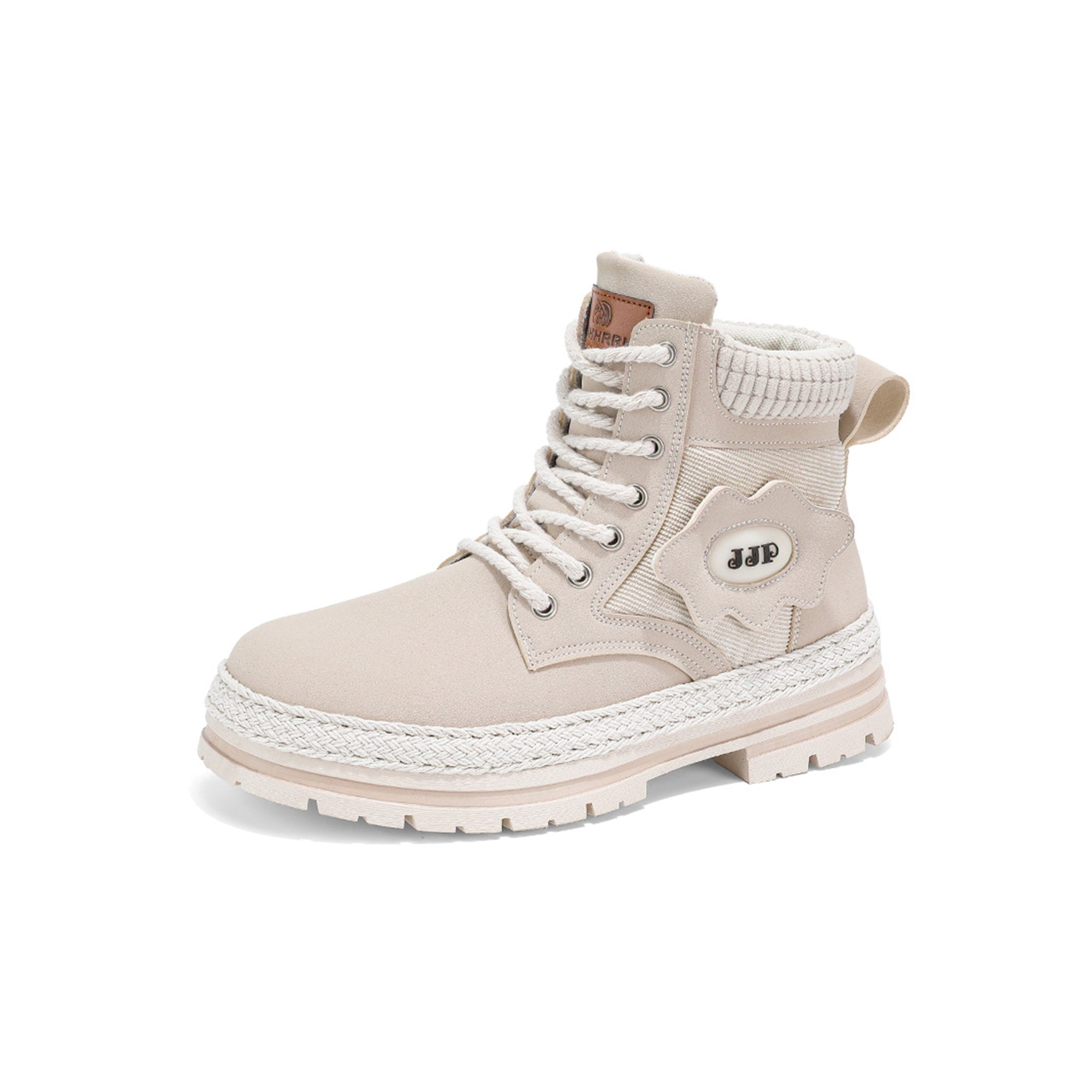 Woobling Mens Booties Lace Up Winter Boot Lug Sole Ankle Boots