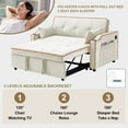 thumbnail image 3 of DEALTOPS Pull Out Sofa Bed, Convertible Loveseat Sleeper with Cup Holders and USB Ports, Beige, 3 of 8