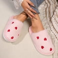 thumbnail image 4 of Fuzzy House Slippers for Women Plush Fashion Casual Cute Indoor Comfortable Cozy Soft Slippers Warm Winter Printed Home Flat Slippers, 4 of 6