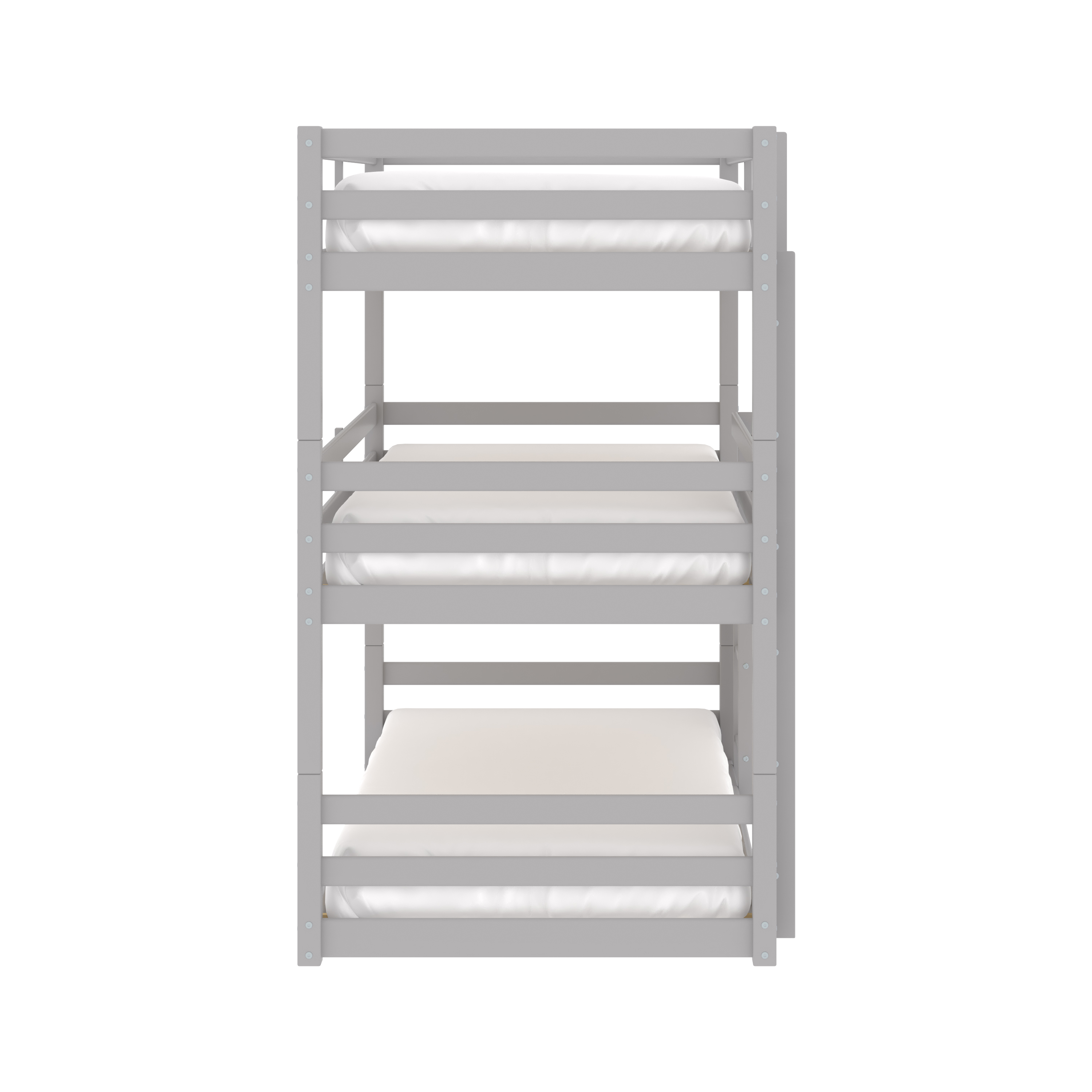 Campbell Wood Triple Twin Bunk Bed, Gray, by Hillsdale Living Essentials