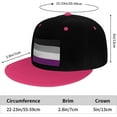 thumbnail image 4 of Asexual Flag LGBT Trucker Hat Baseball Cap Women Men Dad Hat Adjustable Snapback Hat Cowboy Hat White, 4 of 8