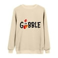 thumbnail image 2 of WNEGSTG Long Sleeve Shirts for Women Gobble Turkey Letter Print Crew Neck Long Sleeve Top, 2 of 4