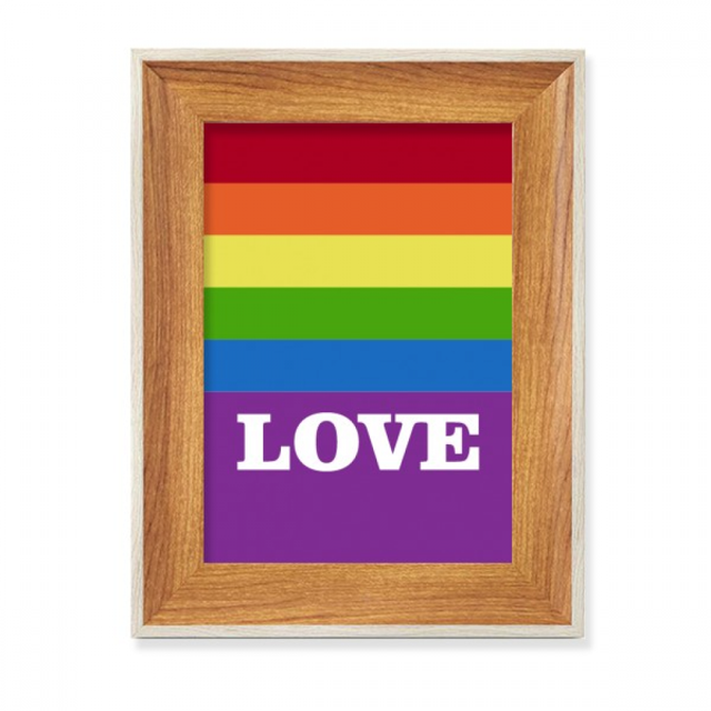 Marco de fotos de madera Unbranded Amor LGBT Arcoiris 10.2 x 15.2 cm