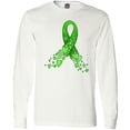 thumbnail image 3 of Inktastic Mental Health Awareness Ribbon with Green Hearts Long Sleeve T-Shirt, 3 of 5