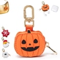 thumbnail image 4 of OJSFQUFP 4Pcs Mini Purse Keychain Halloween Pumpkin Keychain Wallet Purse Bag Charms Leather Coin Pouch Gifts for Women, 4 of 5