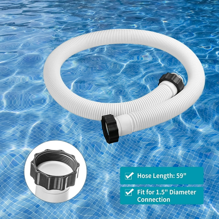 Stretchable Corrugated Structure Pool Hose with Clamps Easy Installation  Pool Filter Pump Replacement Hose for INTEX Adapter 