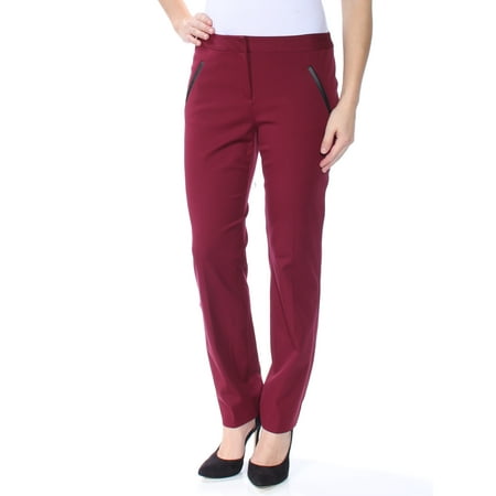 ALFANI Womens Burgundy Flat Front Skinny Wear To Work Pants  Size: