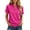 Hot Pink, variant on Casual Women Shirt Short Sleeve Button Down Loose Fit Blouse Spread Collar For Travel, Office, and Daily Wear Polyester Hot Pink Blouse For Women - L,All Season Blouse For Women For Christmas