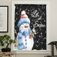 thumbnail image 4 of Christmas Snowman Semi Sheer Curtains Drapes for Living Room,Bedroom,French Doors Window 108 Inches Long,Xmas Birds Winter Snowflake Classic Black Rod Pocket Chiffon Curtain Drapery Voile Panel, 4 of 6