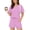 Purple, variant on MOYIKO 2 Piece Oufits for Women Lounge Set Short Sleeve Shirts Matching High Waisted Shorts with Pockets