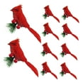 thumbnail image 2 of 10 pájaros artificiales rojos navideños con ilustraciones de clip, decoraciones de pájaros falsos para centros de mesa de jardín interior y balcón., 2 of 8