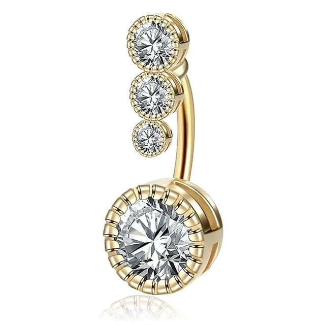 Dsseng 14G Belly Button Ring Candy Navel Rings Belly Button Piercing Jewelry Silver