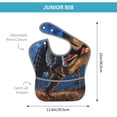 thumbnail image 4 of Zufioo Starry Night Charging Dinosaur Print Toddler Adjustable Waterproof Bib, 11.6x15 Inch Feeding Bib Suitable for 6-24 Month Babies, 4 of 8