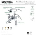 thumbnail image 4 of Kingston Brass CC603T5 Vintage 7" Center Deck-Mount Clawfoot Tub Faucet with Hand Shower, Oil Rubbed Bronze, 4 of 5