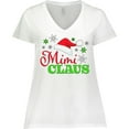 thumbnail image 3 of Inktastic Mimi Claus with Christmas Santa Hat and Snowflakes Women's Plus Size V-Neck T-Shirt, 3 of 5