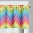 thumbnail image 3 of Ambesonne Rainbow Valance Pack of 2, Colorful Vivid Chevron, 54"X12", Multicolor, 3 of 5