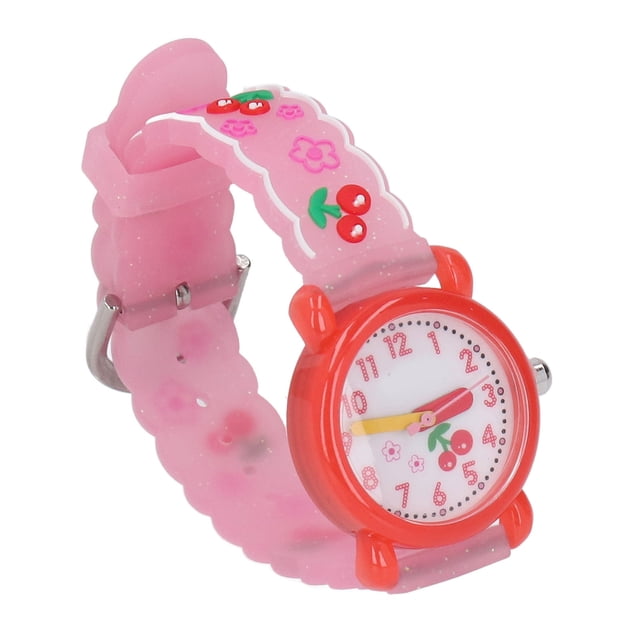 Cute Cartoon Watch, Portable Bright Color Birthday Gift Children Watch Adjustable Waterproof Exquisite For Outdoor Activities Red