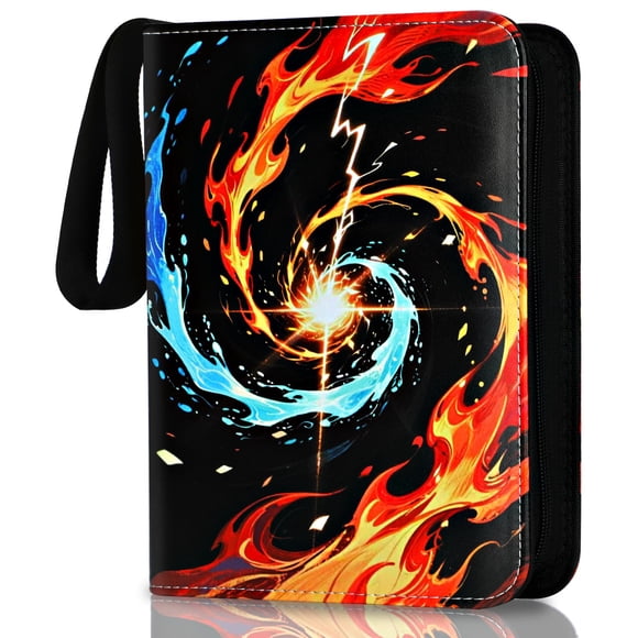 Álbum para cartas Kivxizi de 4 bolsillos, 50 fundas, capacidad para 400 cartas