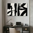thumbnail image 3 of 2Pcs Framed Abstract Black and White Canvas Wall Art Minimalist Brushstroke Line Prints Modern Home Gallery Style Picture Painting Posters Bedroom Living Room Officech Ready to Hang, 3 of 6