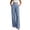 *Blue, variant on ClodeEU Women's High Waist Pleated Wide Leg Pants,Casual Loose Trousers with Pockets Army Green,Women's Plus L