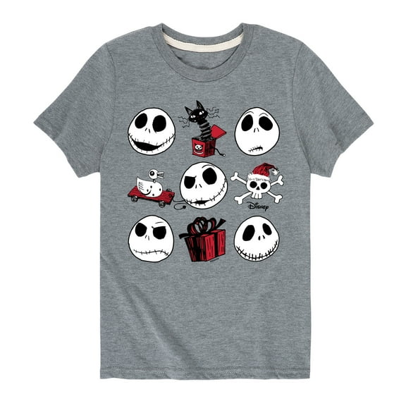 The Nightmare Before Christmas - Jack Christmas Grid - Toddler And Youth Short Sleeve Graphic T-Shirt