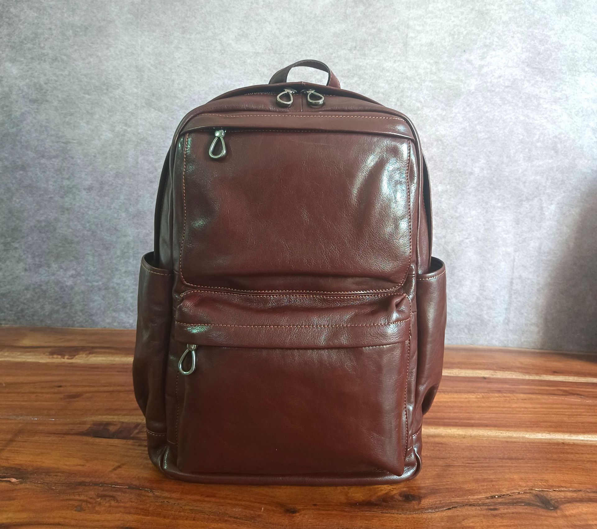 Handmade Full Leather Cowhide Bull Head Backpack LK01.VB  display picture 3