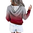 thumbnail image 4 of Dyfzdhu Gradient Hoodies for Women Casual Long Sleeve Oversized Sweatshirt Button Pullover With Pocket Red, 4 of 8
