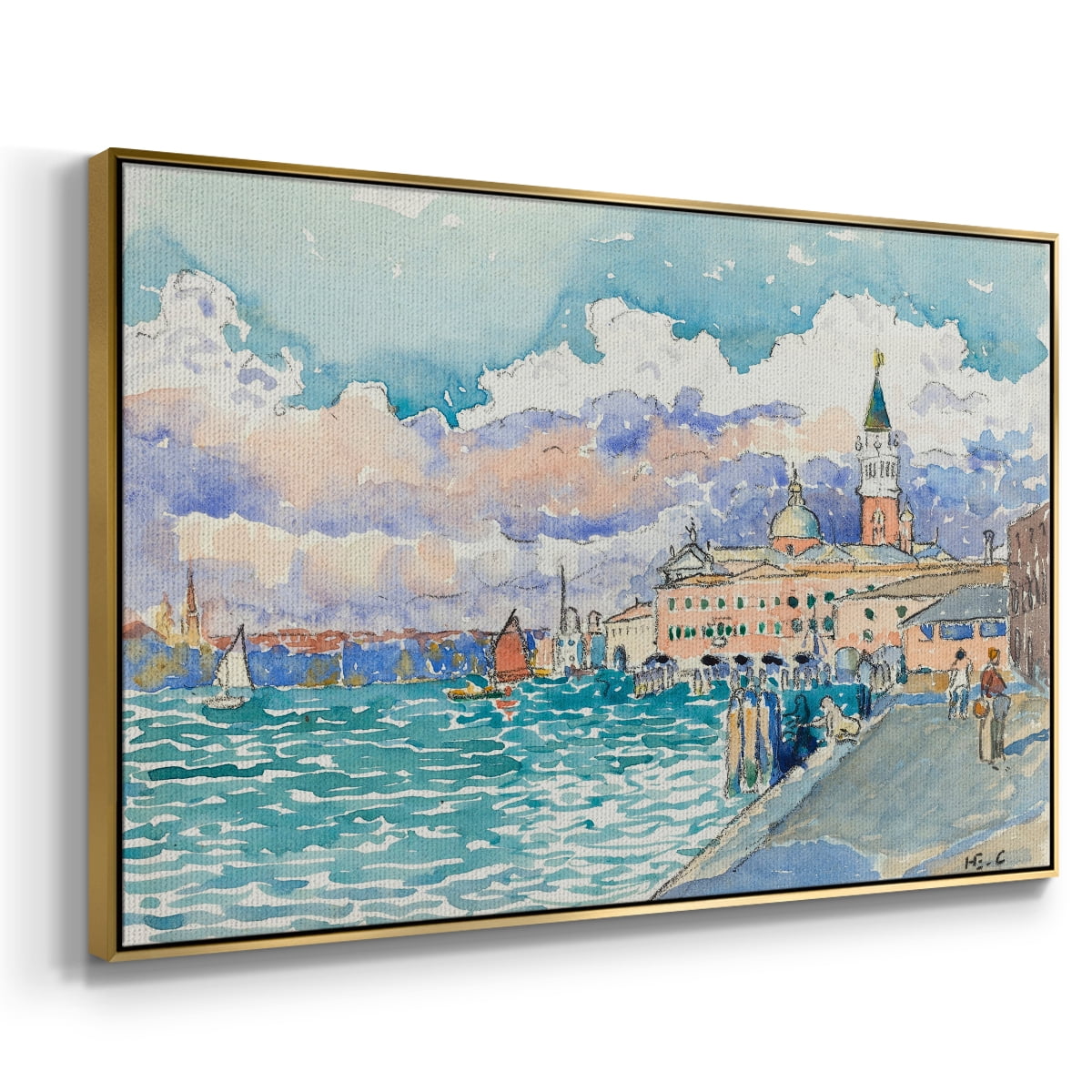 Vintage Landscape-CXVII By Wexford Home Framed in Gold Wood Gallery Wrapped Canvas 17 in. x 25 in.