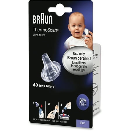 Braun Ear Thermometer Lens Filters, Clear, 40 / Pack (Quantity)