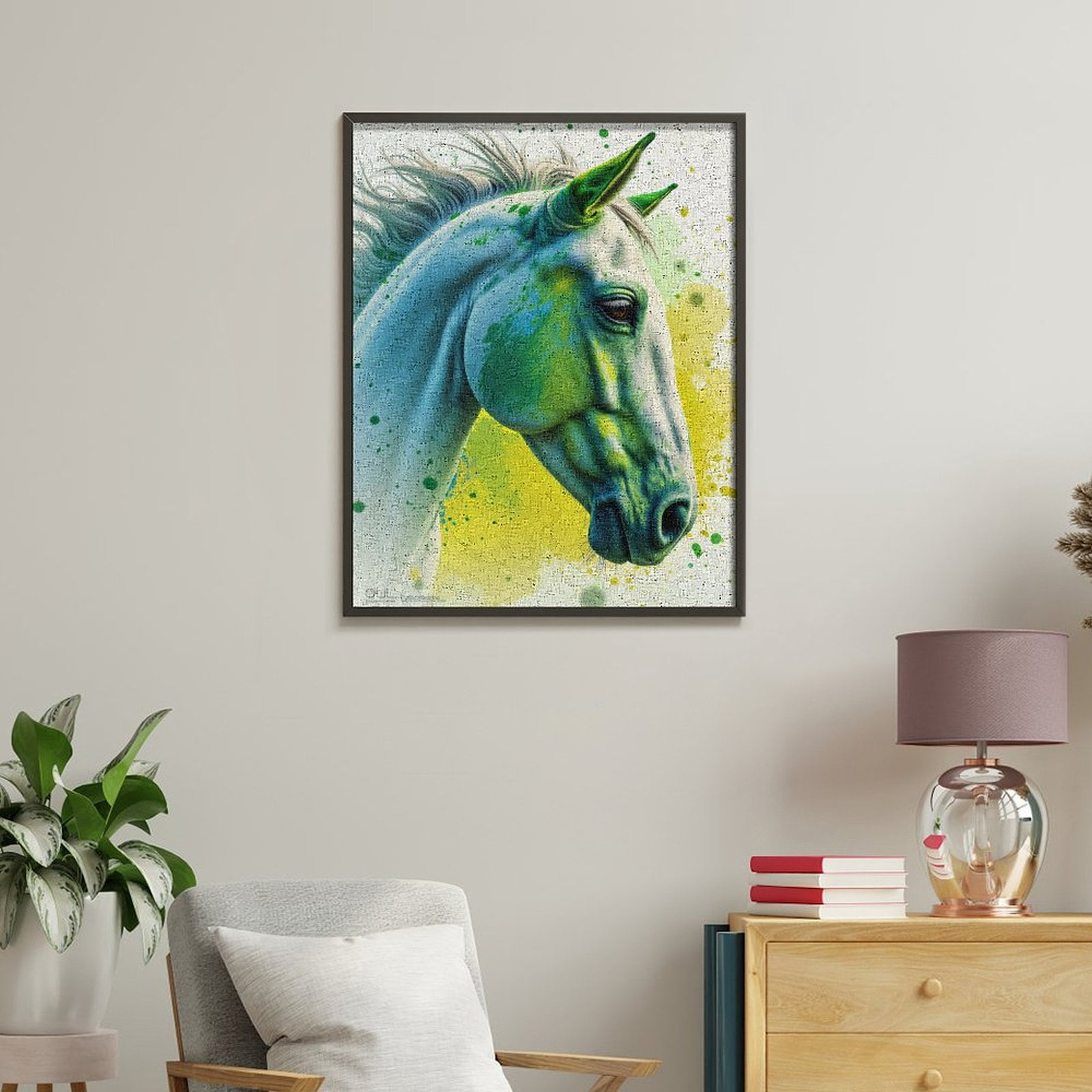 Paint By Numbers Kit for Adults Beginner - DIY White Horse Vibrant Colors Art Canvas Painting Kits for Adults, Frameless Paint By Number for Adults for Home Wall Decor 16x20 Inch