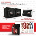 thumbnail image 2 of MTX 12" 1200W Dual Loaded Car Subwoofer Audio, Sub Box, Amplifier and Amp Kit, 2 of 12